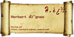 Herbert Ágnes névjegykártya