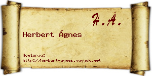 Herbert Ágnes névjegykártya