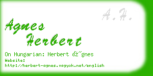 agnes herbert business card